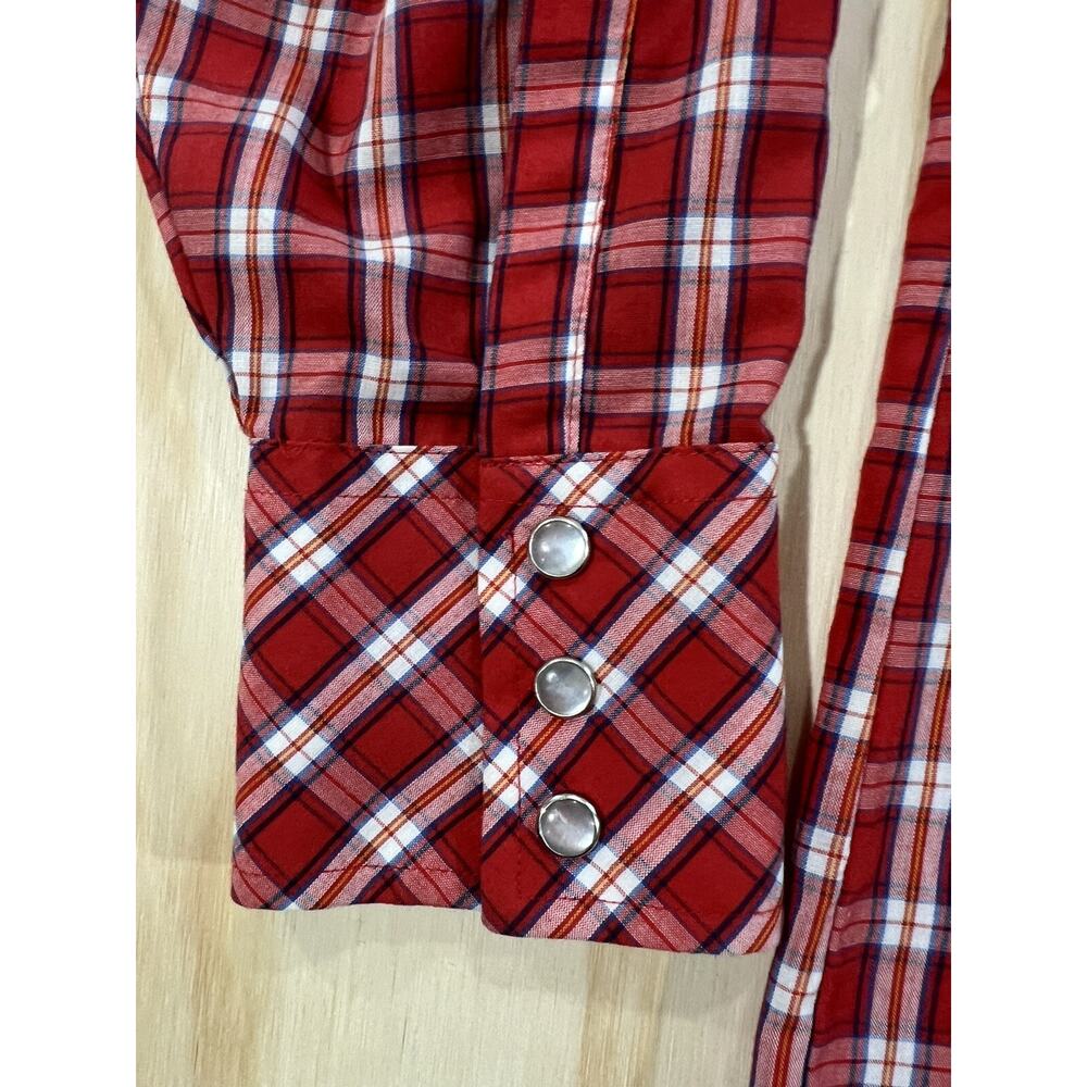 Lariat Western Pearl Snap Work Shirt Size Large Cowboy Rodeo Festival VTG - Picture 5 of 10